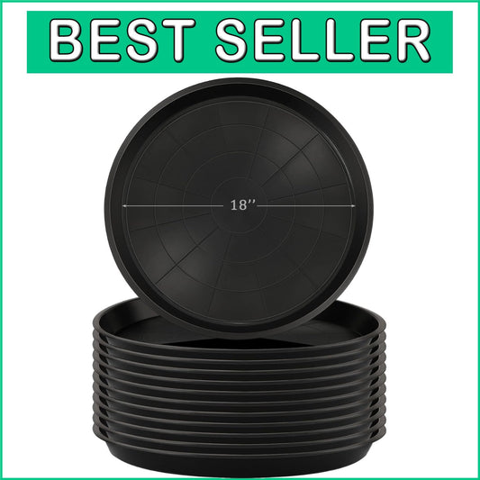 Elegant 12-Piece 18-Inch Round Plant Trays - Perfect for Indoors & Outdoors