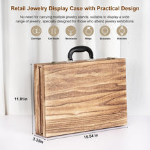Load image into Gallery viewer, Portable Wood Jewelry Case - Elegant Display for Bracelets, Earrings, Necklaces