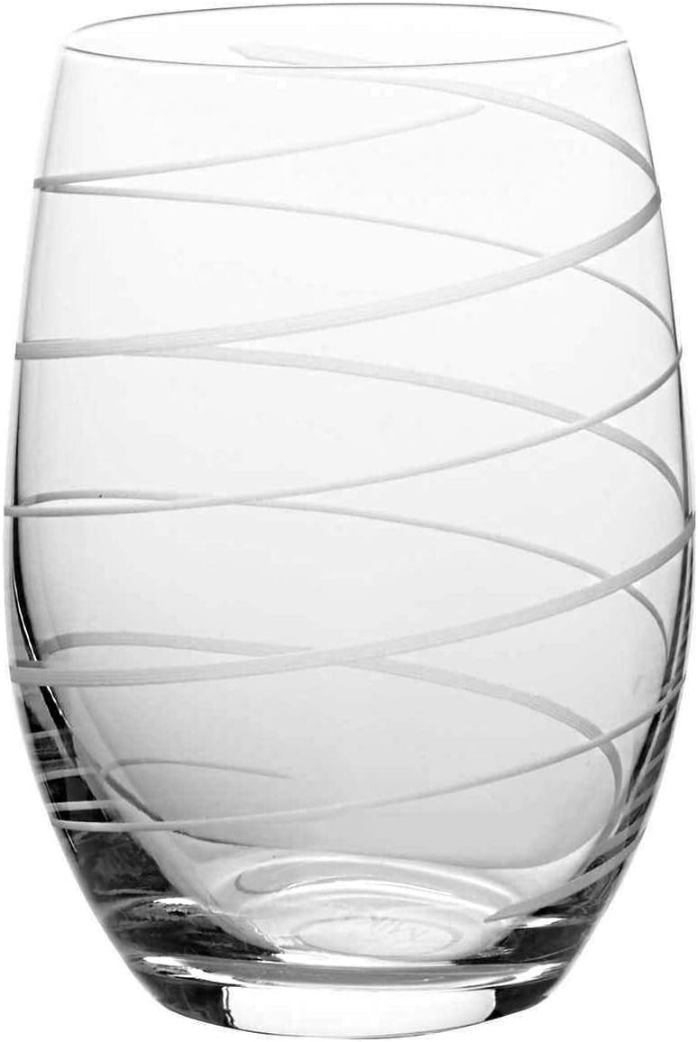 Durable Lead-Free Crystal Stemless Wine Glasses - Dishwasher Safe, Set of 6