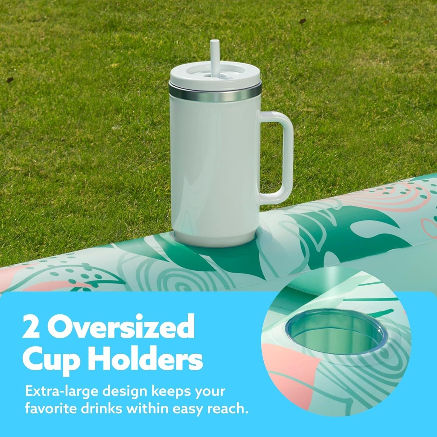 Durable Aqua Blue Inflatable Lounge Float for Ultimate Pool Comfort - 70" x 46"