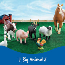 Load image into Gallery viewer, 7-Piece Jumbo Farm Animal Set - Colorful Learning Toys for Toddler Play