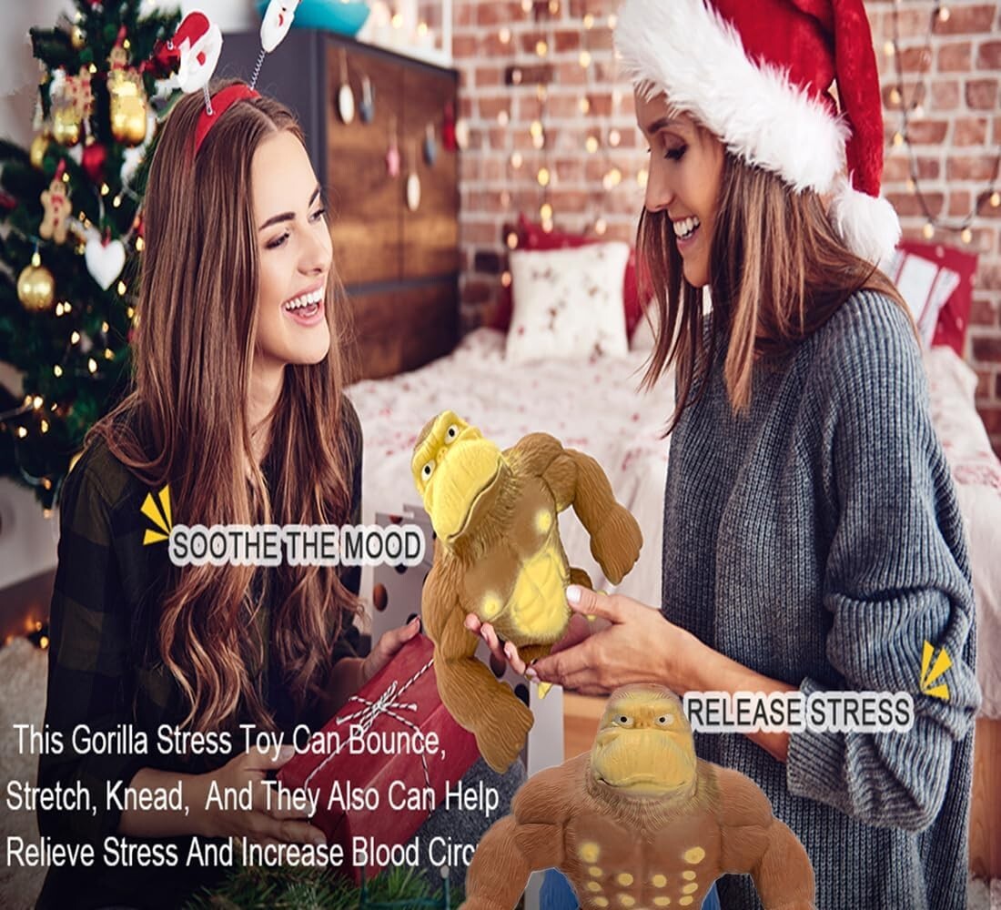 Squishy Stretchy Gorilla Toy - Non-Toxic Decompression Doll for All Ages