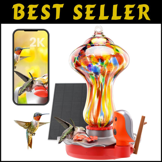 AI-Powered Hummingbird Feeder with Leakproof Design & Instant Alerts - 150° View