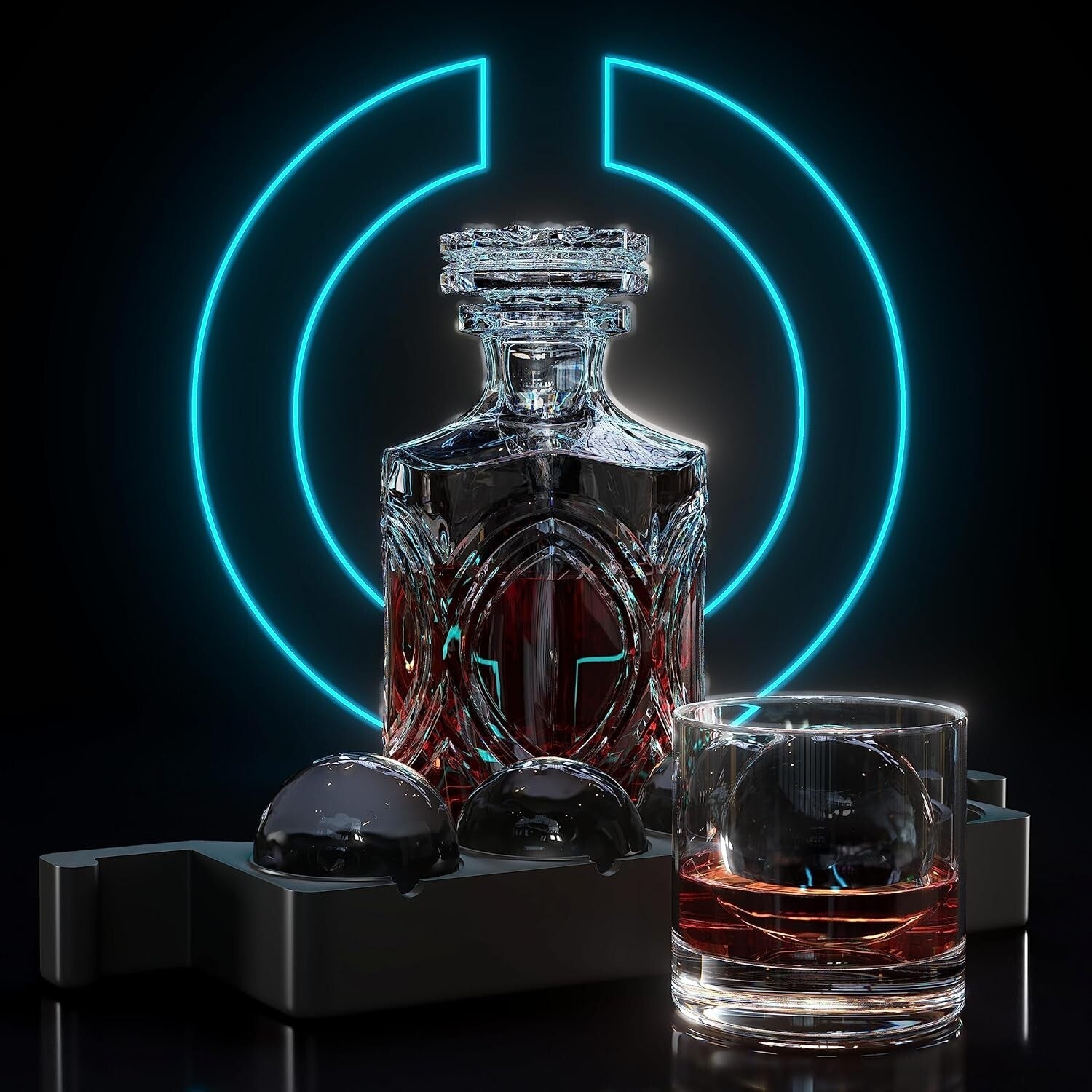 BPA-Free Silicone Ice Ball Mold: 8 Crystal Clear 2.4" Ice Balls for Any Beverage