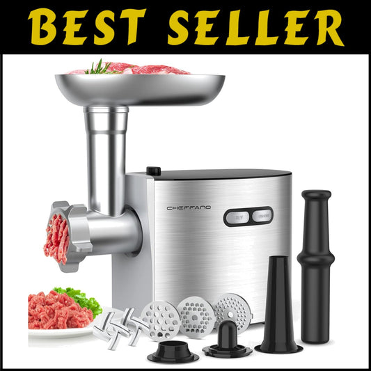 Stainless Steel Meat Grinder Machine - 180 lbs/hour Heavy-Duty with Sausage Kit