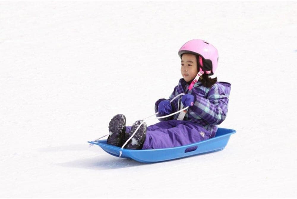 SportStuff Classic Snow Toboggan for Kids - 1-Person Plastic Sled in Blue