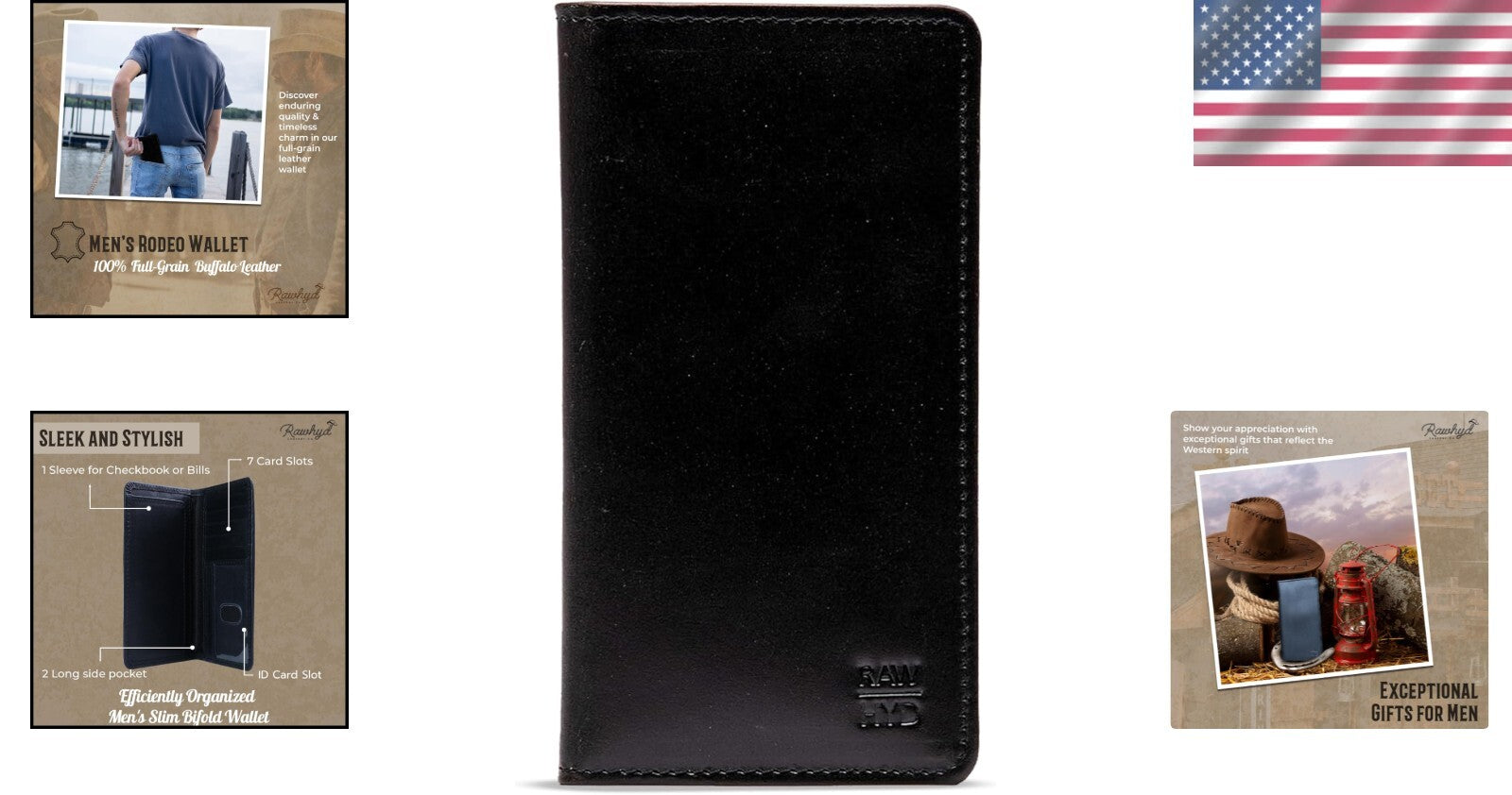 Minimalist Long Leather Wallet with RFID Protection - Perfect Gift for Him