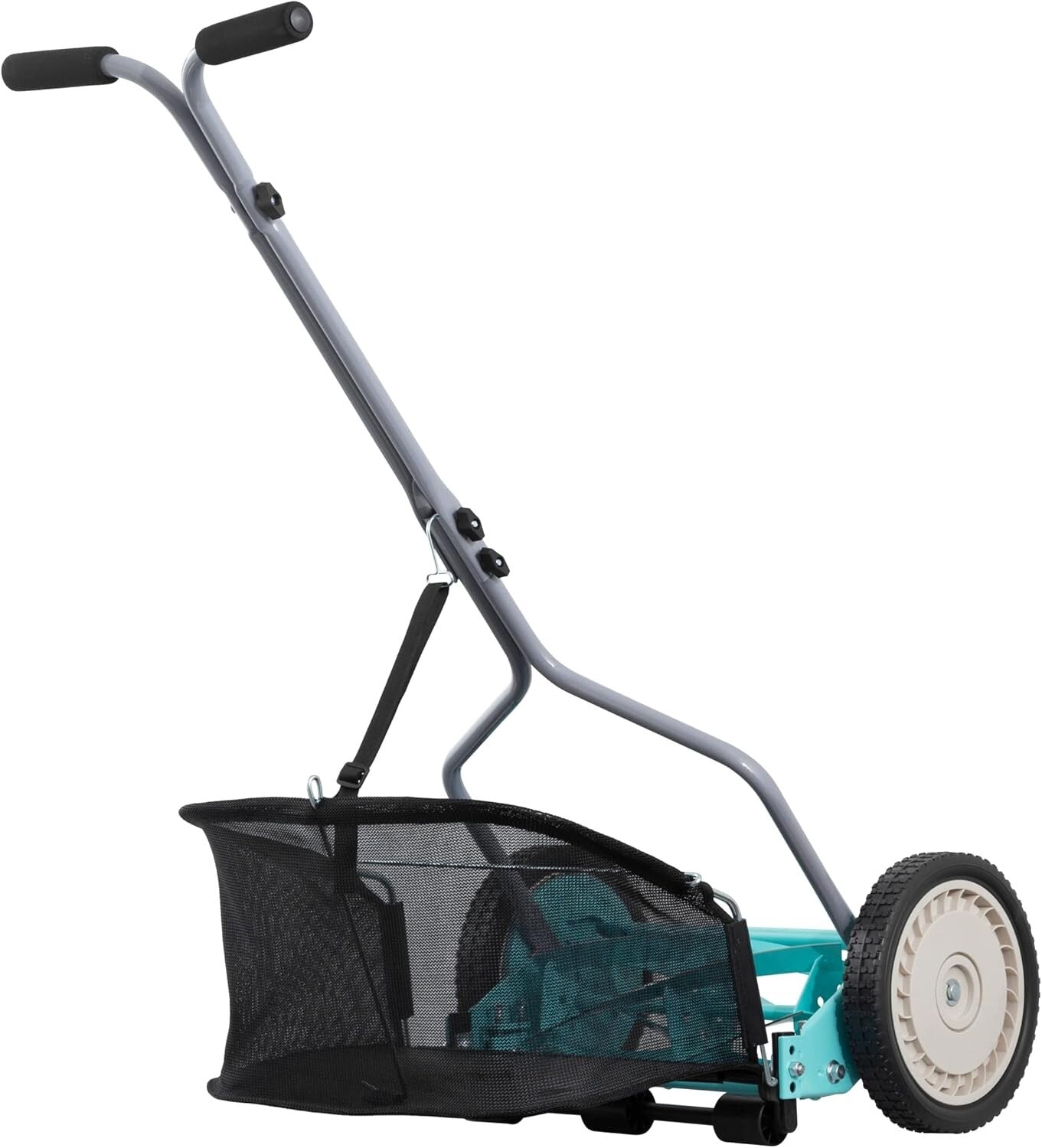 Lightweight 5-Blade 14-Inch Push Reel Lawn Mower with Adjustable Height - Mint