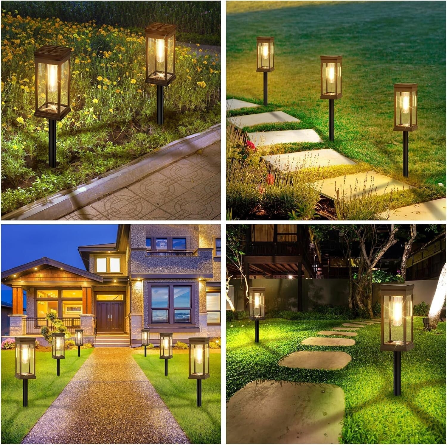 Bright & Stylish Solar Pathway Lighting - 8 Durable Solar-Powered Lights