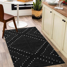 Load image into Gallery viewer, Handmade 3' x 5' Washable Boho Black Rug for Indoor Spaces - Versatile Decor