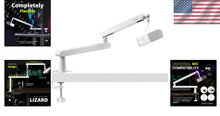 Load image into Gallery viewer, LIZARD WHITE Adjustable Microphone Boom Arm with Cable Management 360° Swivel