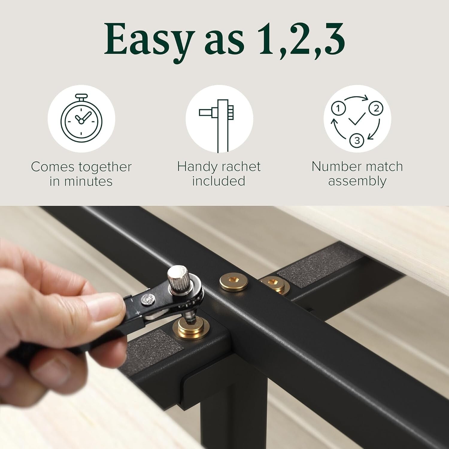 Eco-Friendly Ellie 14 Inch Bamboo King Platform Bed Frame - No Box Spring Needed