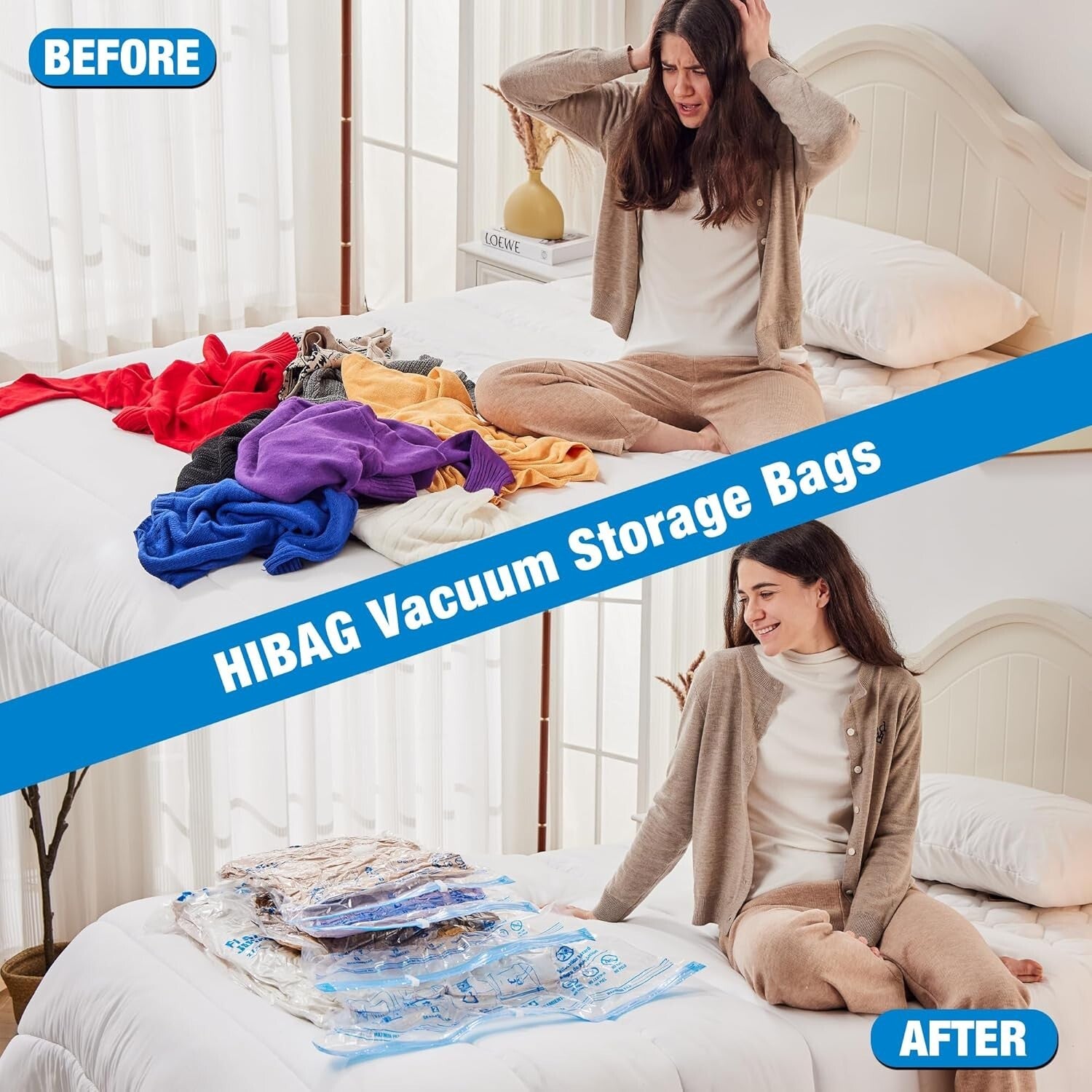 35-Pack Vacuum Storage Bags - Space Saver Solution for Clothing & Bedding