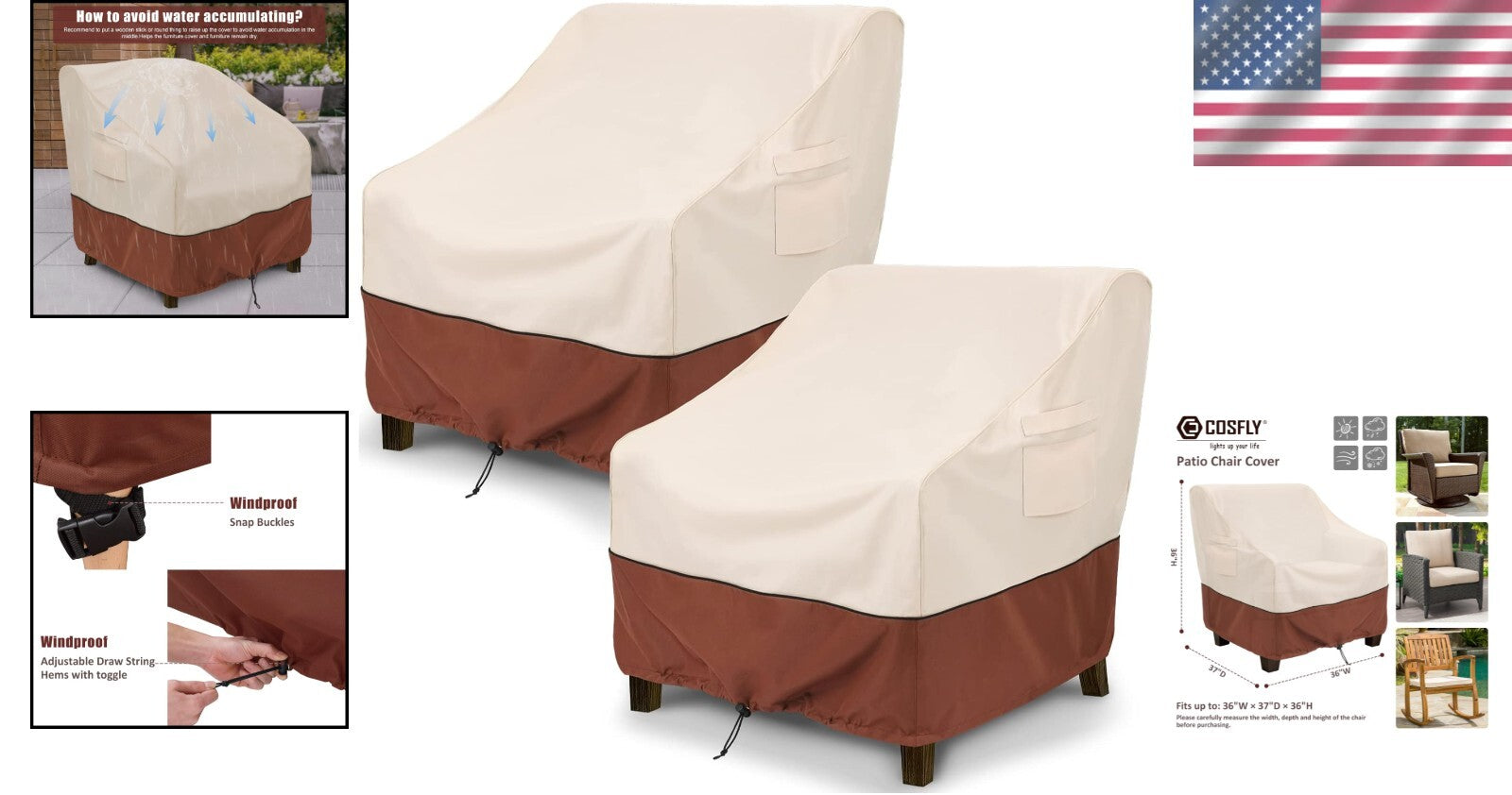 Durable 600D Oxford Chair Covers with UV Protection for Outdoor Furniture