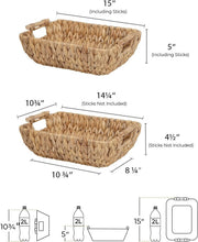 Load image into Gallery viewer, Rustic Water Hyacinth Baskets with Wooden Handles - Perfect for Any Room, 2-Pack