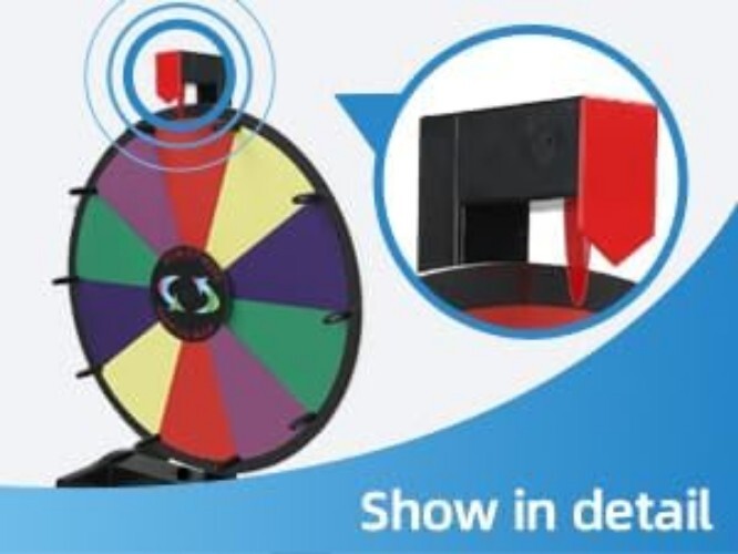 Vibrant 15" Tabletop Prize Wheel with Slip-Resistant Base & Erasable Surface