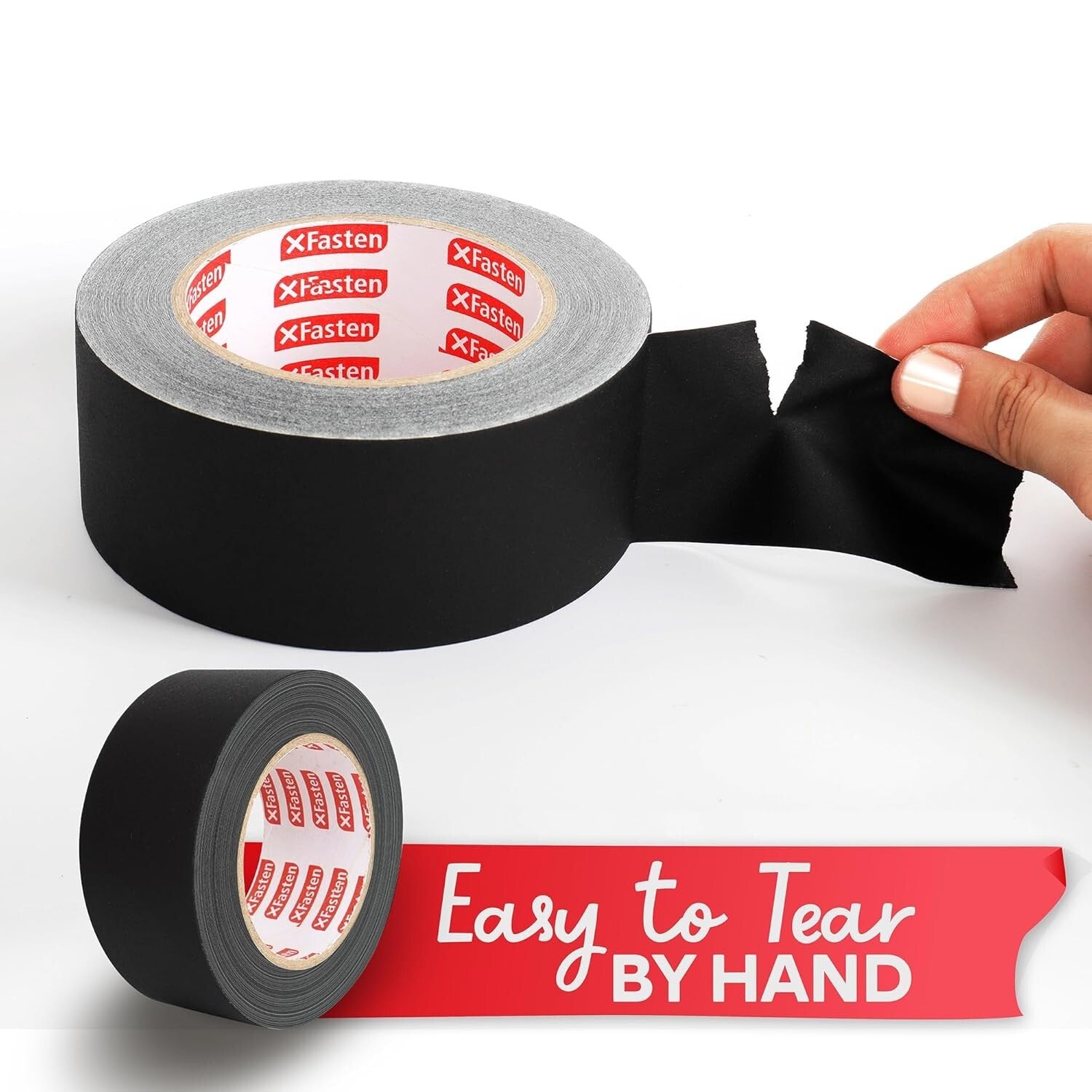 Black Gaffer Tape 2 Inch x 30 Yards - 24-Pack, Residue-Free Heavy-Duty Solution