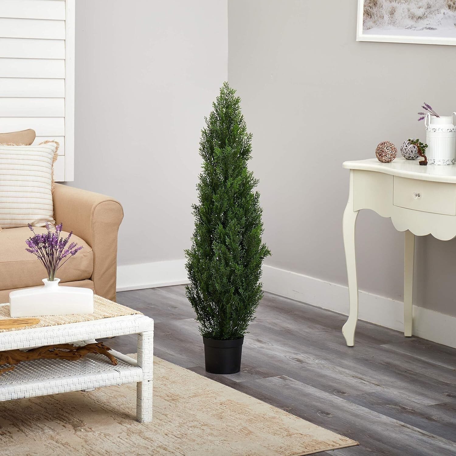 4FT Realistic Faux Cedar Tree - Elegant Greenery for Indoor & Outdoor Use