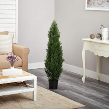 Load image into Gallery viewer, 4FT Realistic Faux Cedar Tree - Elegant Greenery for Indoor &amp; Outdoor Use