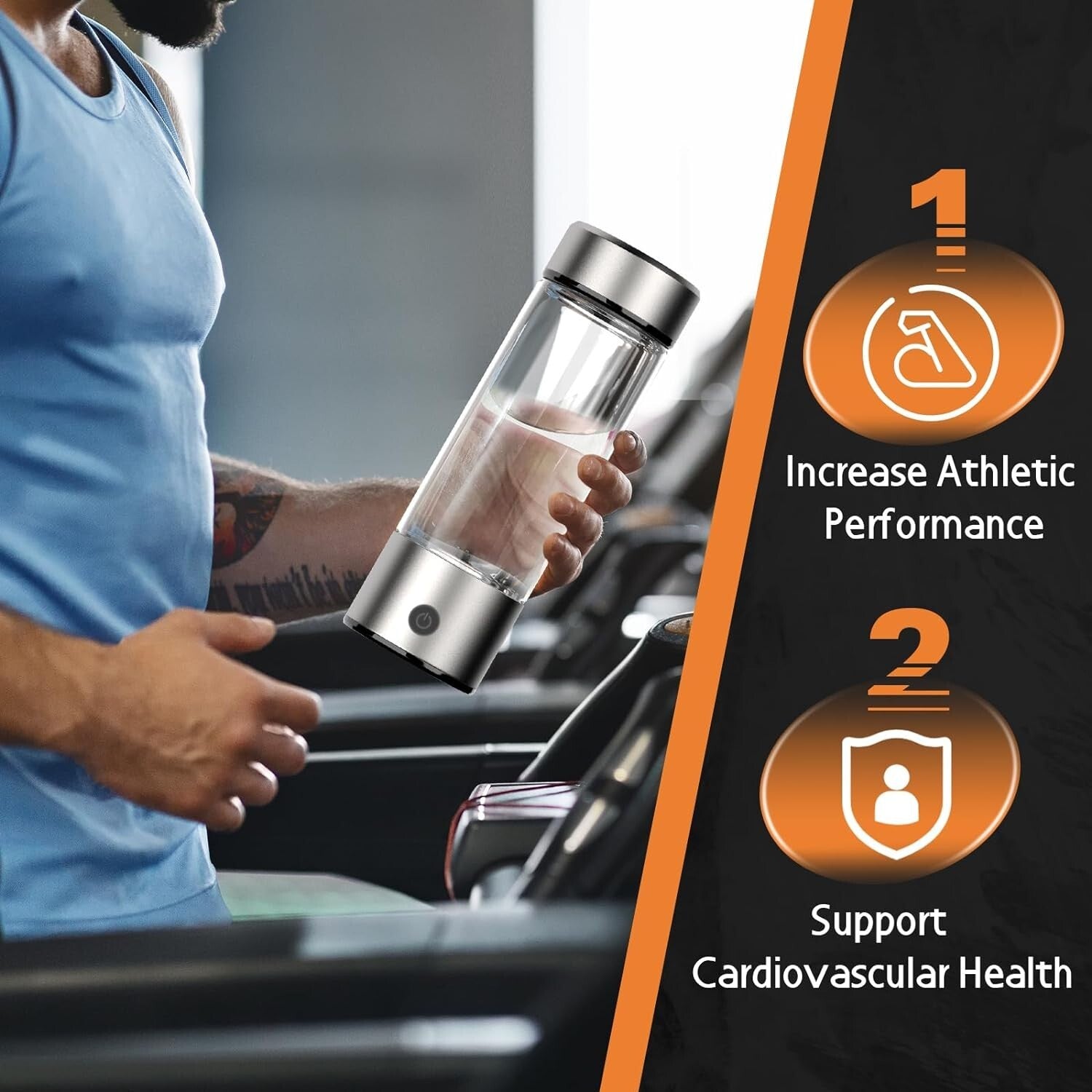 Rechargeable Hydrogen Water Bottle - Quick Electrolysis for Health Benefits