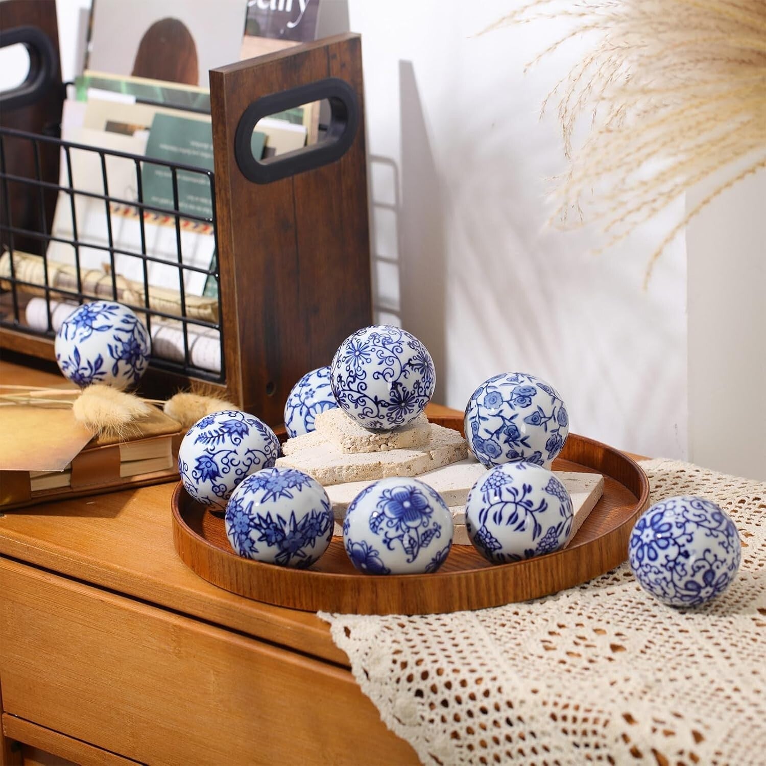 Set of 9 Decorative Chinoiserie Balls - Stunning Centerpieces for Every Occasion