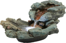 Load image into Gallery viewer, Relaxing 20" River Rock Tabletop Fountain with LED Lights for Outdoor Ambiance