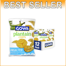 Load image into Gallery viewer, Goya Unsalted Plantain Chips - 5 oz Pack of 12 - Crunchy &amp; Gluten-Free Snacks