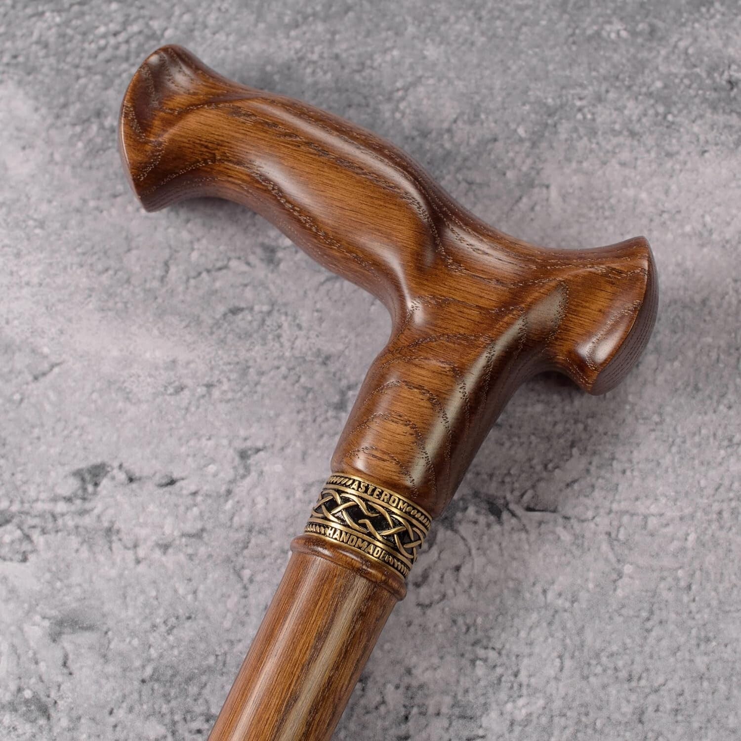 39-Inch Hardwood Oak Cane for Men & Women - Fashionable, Comfortable Walking Aid