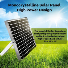 Load image into Gallery viewer, Weatherproof Solar Powered Wall Mount Fan - Provides Ultimate Airflow Solution