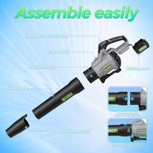 Load image into Gallery viewer, High-Power Cordless Leaf Blower with Adjustable Speed &amp; Battery Charger Included
