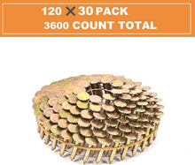 Load image into Gallery viewer, 15° Round Head Coil Roofing Nails (3600 Count) for Durable Construction Projects