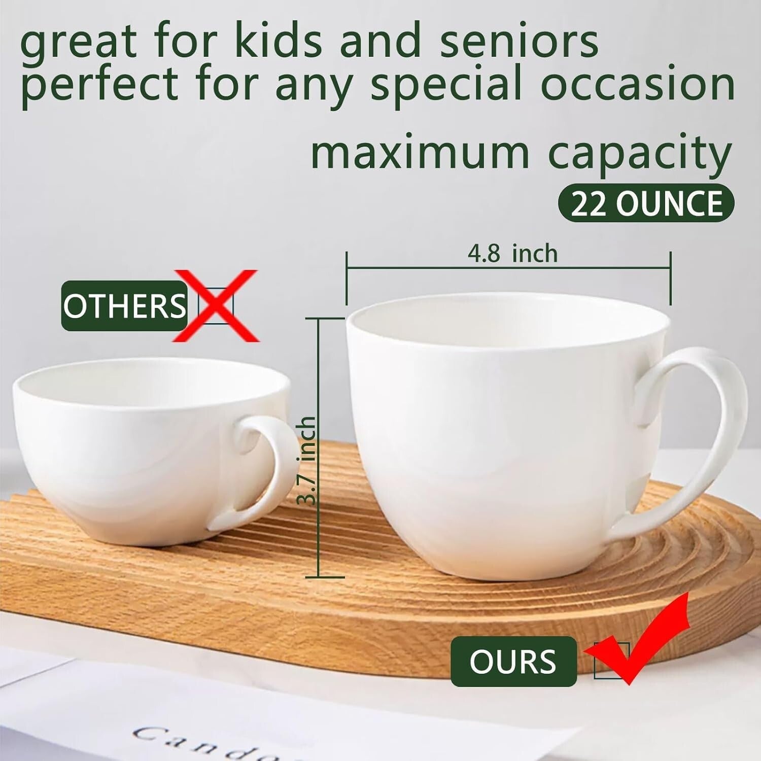 Versatile 4-Piece Bone China Cereal Mug Set - Ideal for Coffee & Snacks