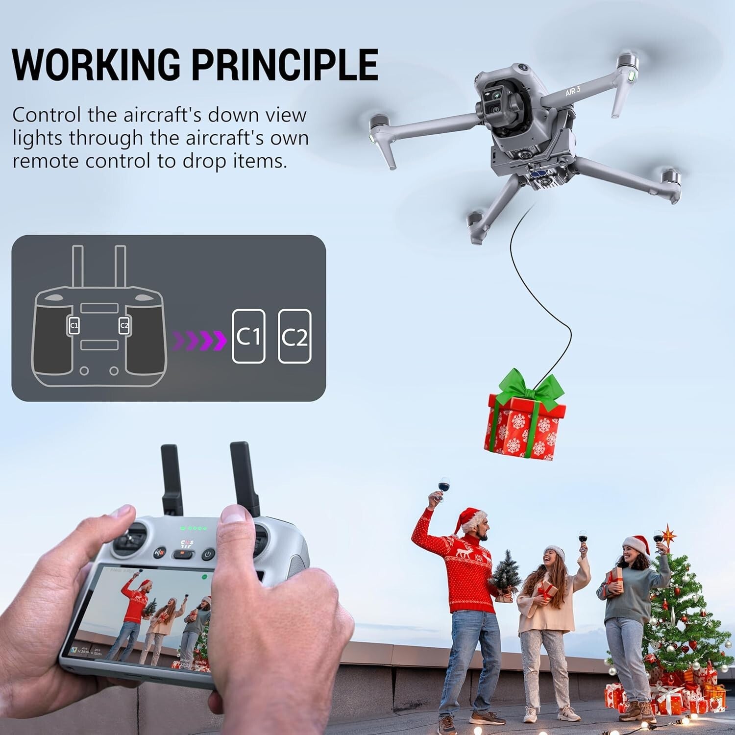 DJI Air 3S Compatible Airdrop Device - Fun and Easy Delivery for Any Occasion