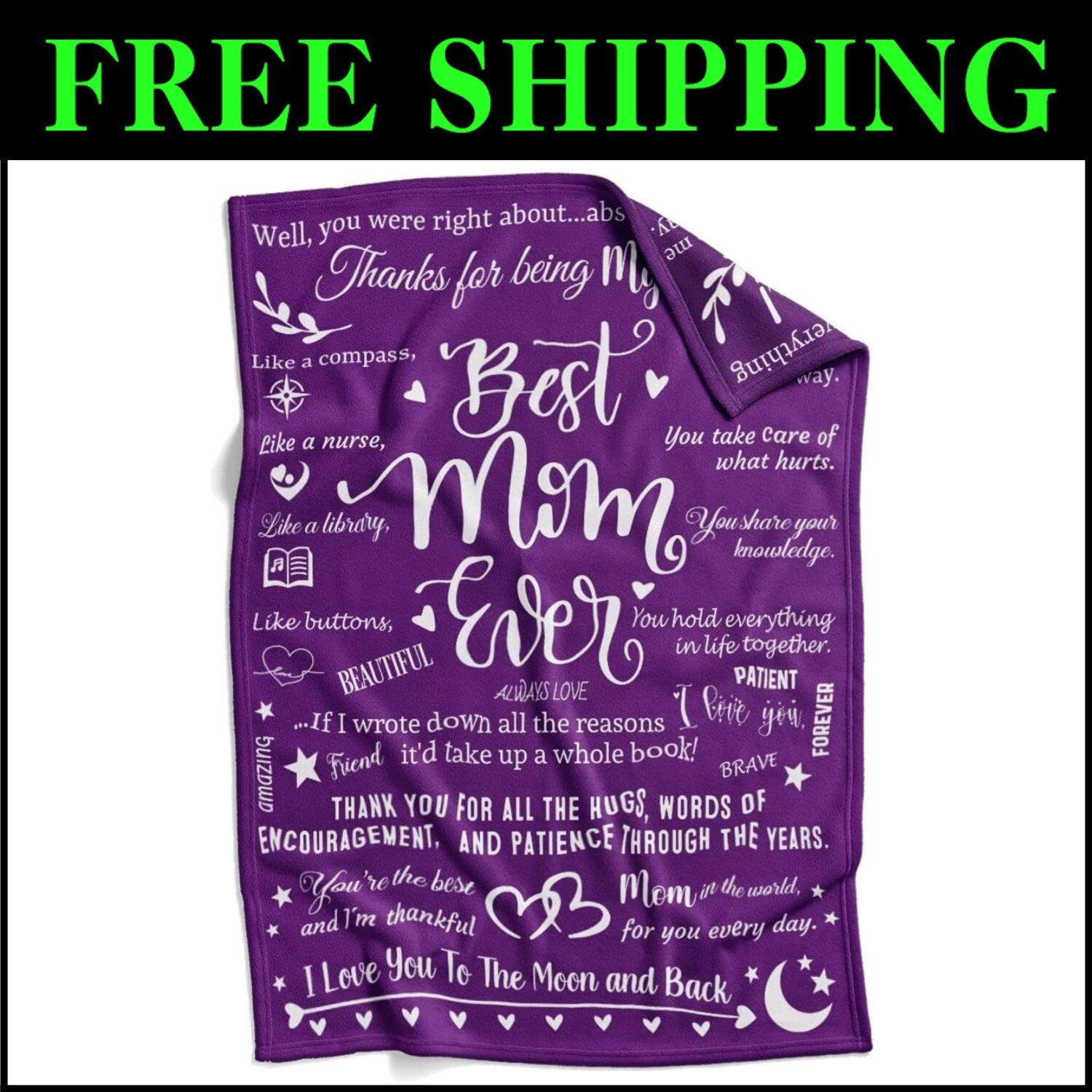 Vibrant Polyester Fleece Blanket for Moms - 70" L x 50" W, Heartfelt Gift Idea