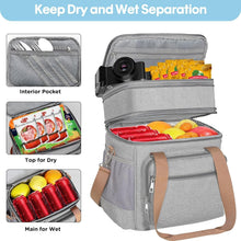 Load image into Gallery viewer, Versatile Grey Insulated Lunch Box with Leakproof Compartments for Active Adults