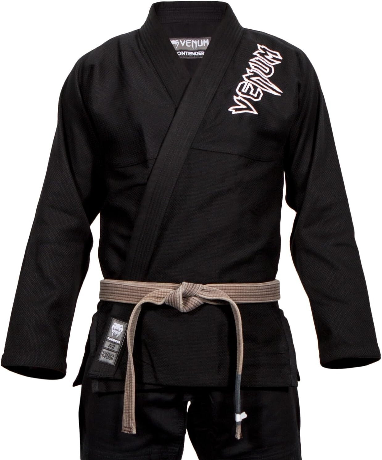 Durable 350 gsm Venum Contender 2.0 BJJ Gi - Black Cotton for Adults