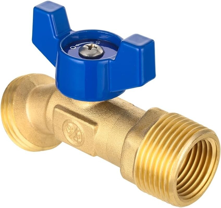 5-Piece Set: 1/4-Turn Brass Hose Bibb Valves for Efficient Water Flow