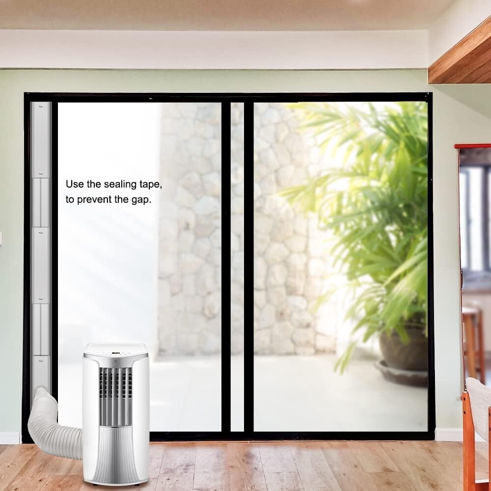 Adjustable Portable AC Window Vent Kit - 5.9 Inch Exhaust Hose, 78.7 Inch Length