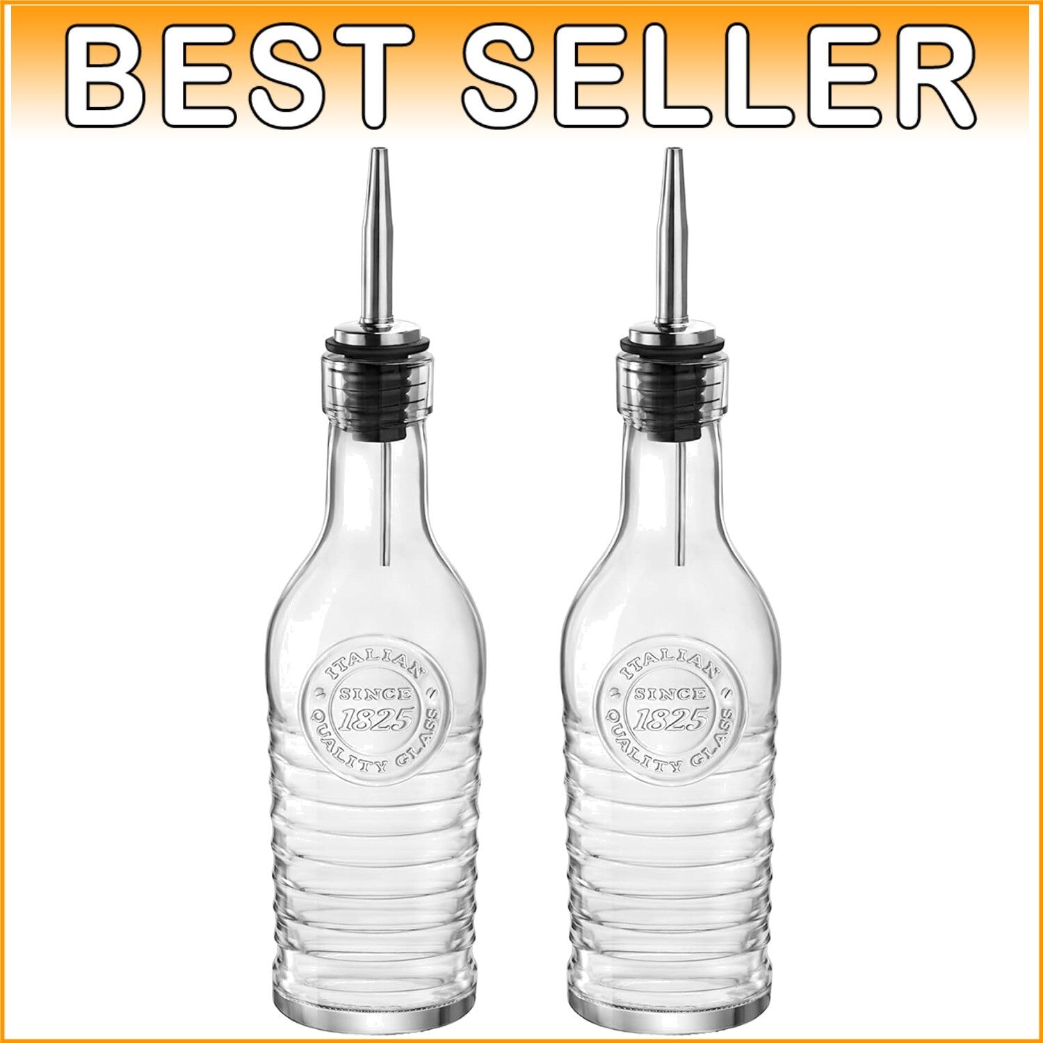 Elegant 270 ml Glass Bottles for Olive Oil & Vinegar with Stainless Steel Spouts
