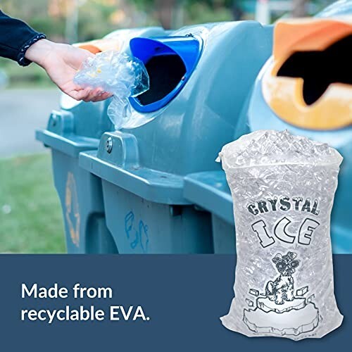 Eco-Friendly Disposable Plastic Ice Storage Bags 10 lbs with Cotton Drawstring