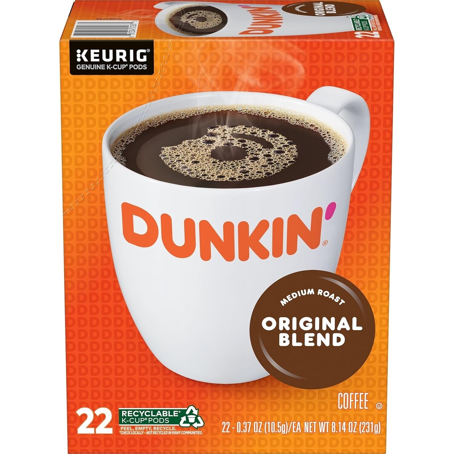 88 K-Cup Pods of Dunkin' Original Blend Medium Roast - Gourmet Coffee Experience