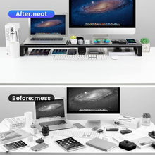 Load image into Gallery viewer, High-Quality Dual Monitor Riser with Fast Wireless Charging &amp; 4 USB Ports