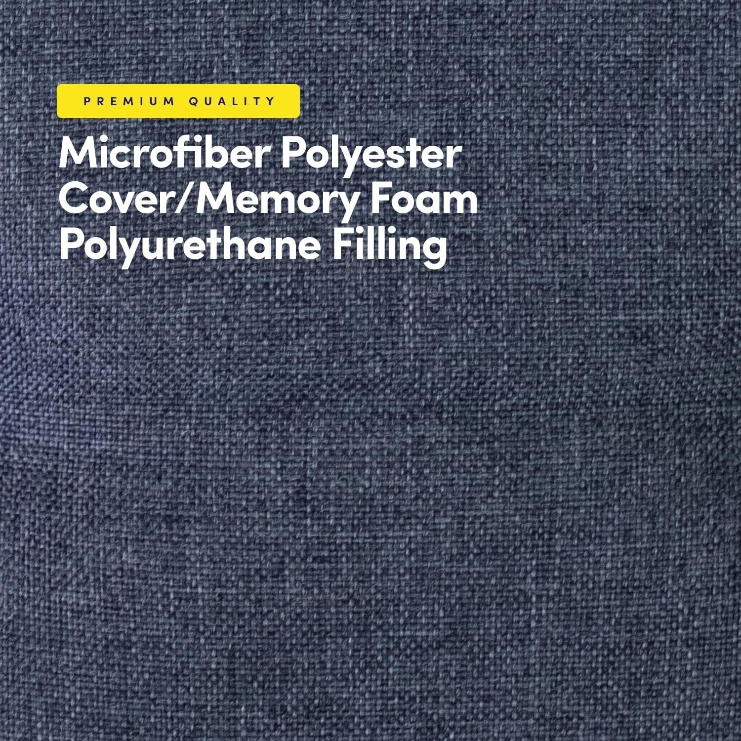17" x 16" Denim Blue Memory Foam Chair Cushion - Tufted Non-Skid Pads, 12 Count