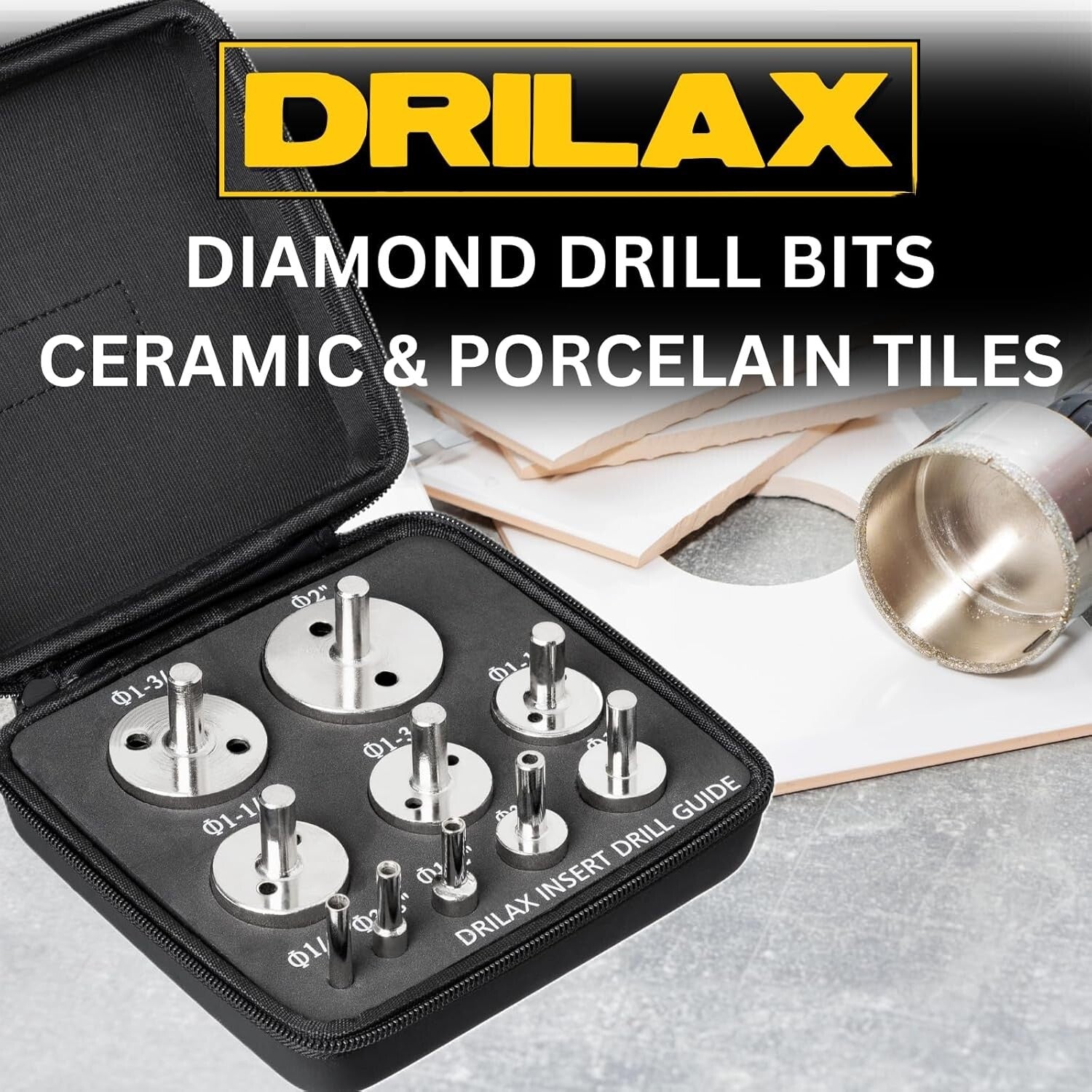 Diamond-Coated Drill Bits Set - 10 Sizes for Ultimate Precision in Remodeling