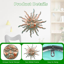 Load image into Gallery viewer, Lightweight 30-Inch Decorative Metal Sun - Easy Install for Indoor &amp; Outdoor Use