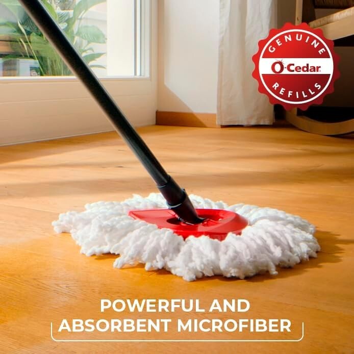 EasyWring Microfiber Spin Mop & Bucket with 4 Refill Heads - Hands-Free Cleaning