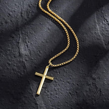 Load image into Gallery viewer, Stylish Sterling Silver Cross Necklace - Perfect Gift for Men, 24 Inch Chain