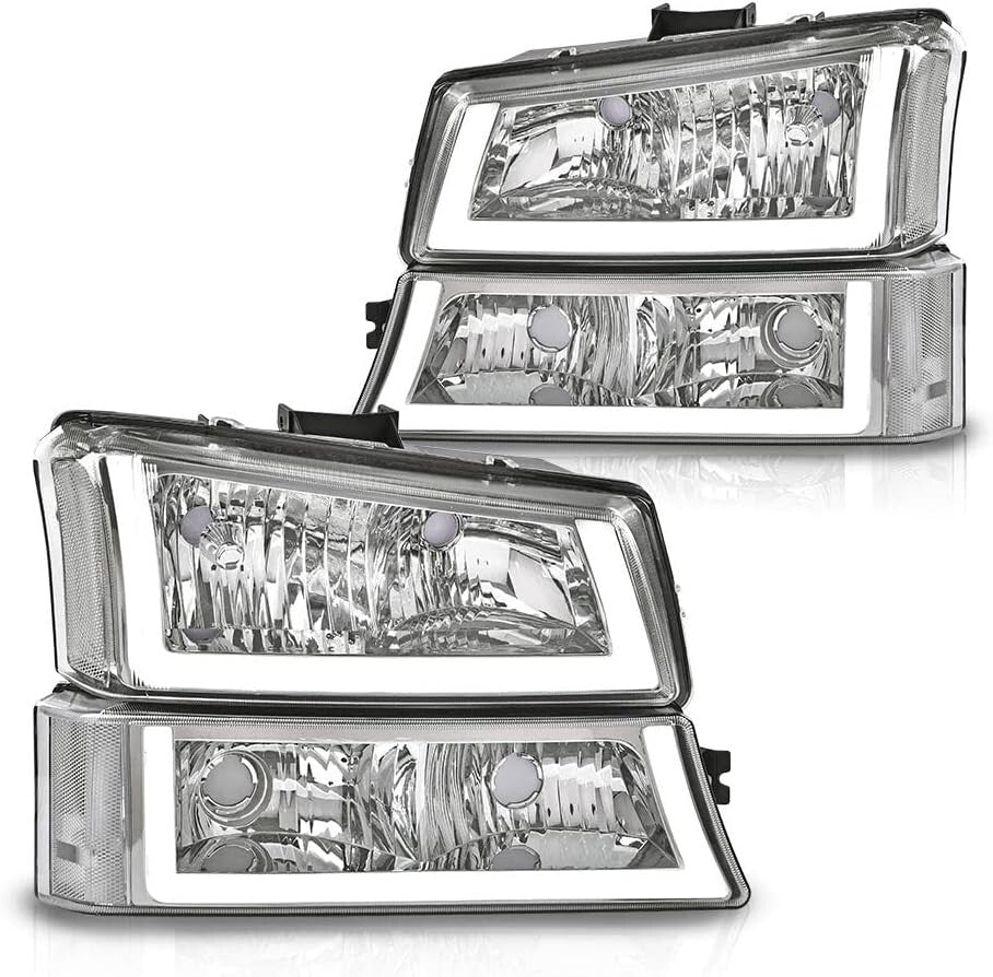 Direct Bolt-On Chrome Headlight Assembly for 2003-2006 Chevy Silverado 1500/2500