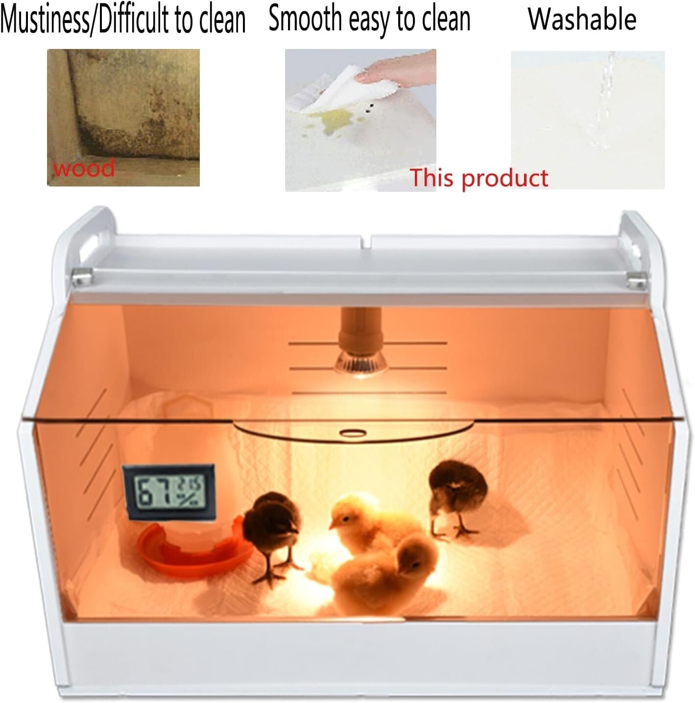 Compact Intelligent Brooder Box for 10-15 Chicks & Quail - Digital Temp Control