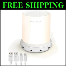 Load image into Gallery viewer, Dimmable USB Bedside Table Lamp with 4 Ports - Stylish and Functional Lighting